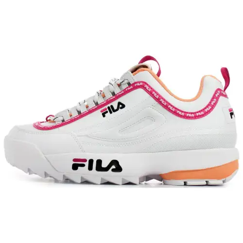 FILA Disruptor Cushioning, Wear Resistant Low top Running Shoes Women's White Red