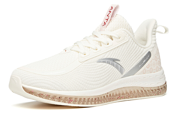 ANTA Running Shoes Women’s Low Top Ivory White/Silver/Baby Pink
