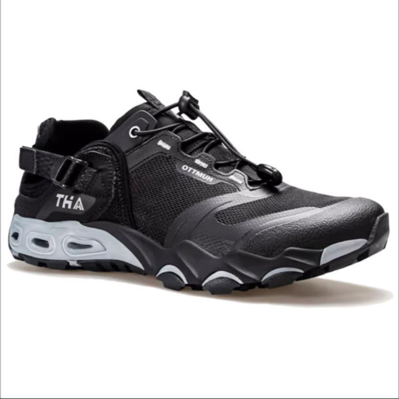 HUMTTO Comfortable Slip Resistant Slip Resistant Outdoor Shoes Men’s Black Gray