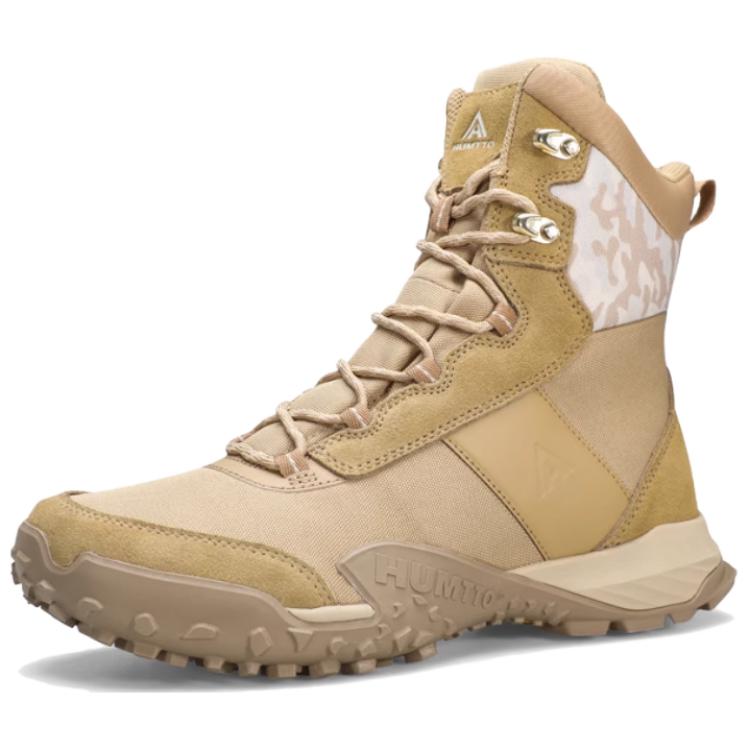 HUMTTO Slip Resistant Abrasion Resistant Slip Resistant Abrasion Resistant High top Outdoor Shoes Men’s Brown Yellow