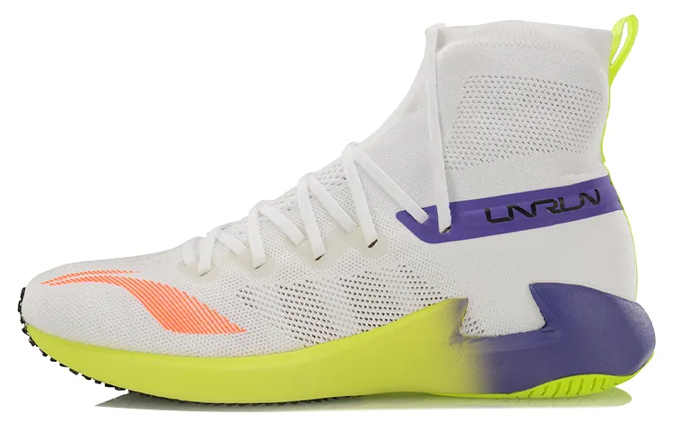 Li Ning Running Shoes Unisex High Top White/Purple/Yellow