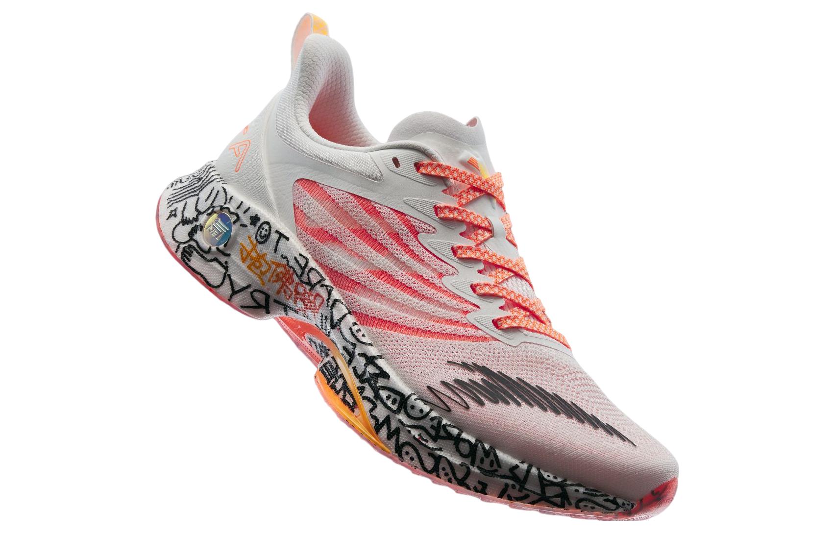 Anta MACH 3.0 Hug Buddha's Feet Cushioning, Wear Resistant Low top Running Shoes Men's White Pink