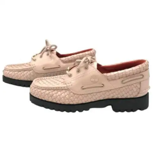 Timberland Woven Leather 3-Eye Lug Supreme Pink