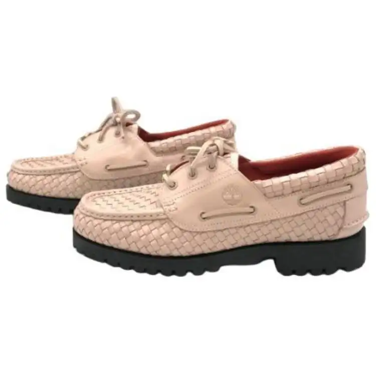 Timberland Woven Leather 3-Eye Lug Supreme Pink