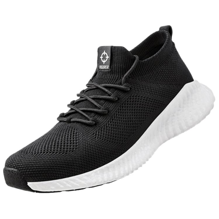 RIGORER Cushioning Slip Resistant Abrasion Resistant Breathable Low top Running Shoes Unisex Black