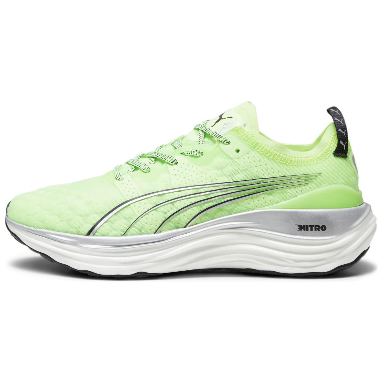 PUMA ForeverRUN Nitro Slip Resistant Abrasion Resistant Low top Casual Running Shoes Men's Green White
