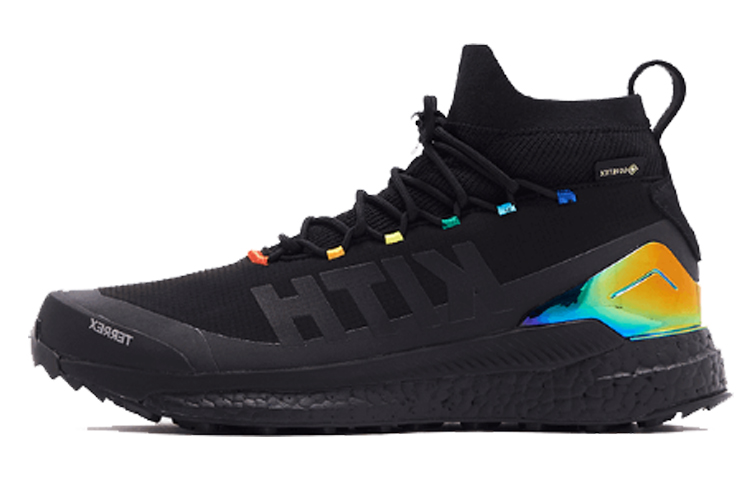 Adidas Terrex Free Hiker Comfortable Everyday Mid-top Outdoor Functional Shoes Unisex Black Rainbow