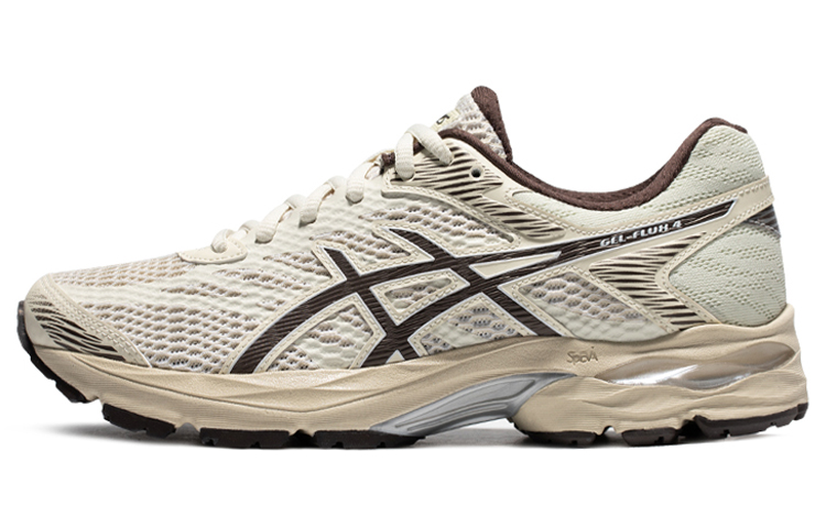 ASICS Gel-Flux 4 Cream Brown comfortable entry-level cushioning professional fabric synthetic leather shock-absorbing low-top physical test running shoes women's brown
