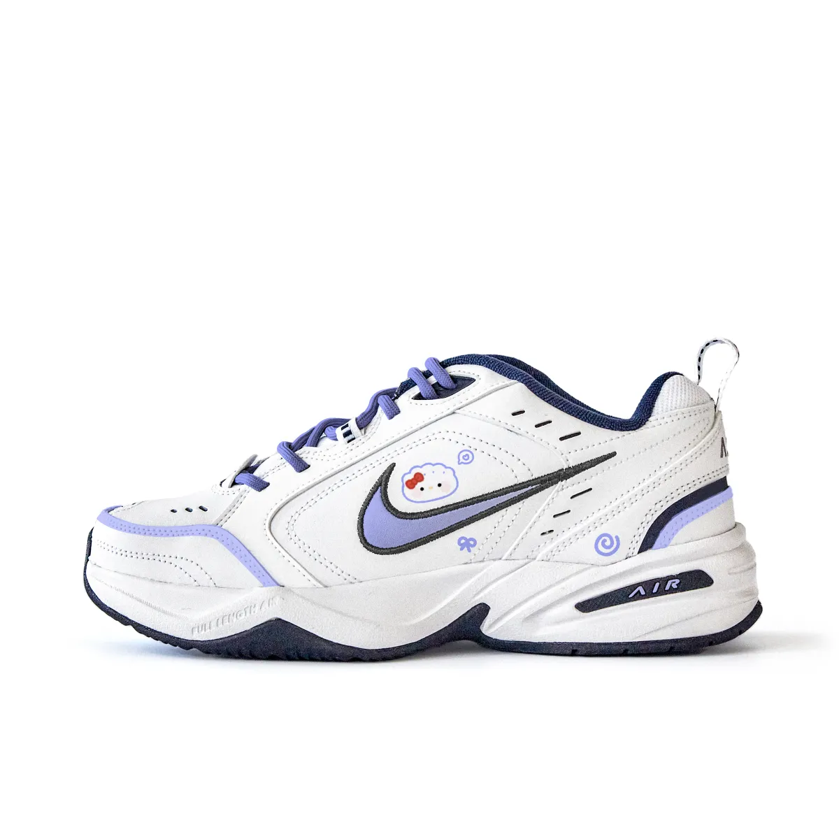 Nike Air Monarch 4 Slip Resistant Abrasion Resistant Low top Chunky Sneakers Unisex White Purple