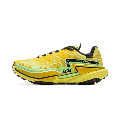 Li Ning Slip Resistant Abrasion Resistant Low top Trail Running Shoes Men's Yellow