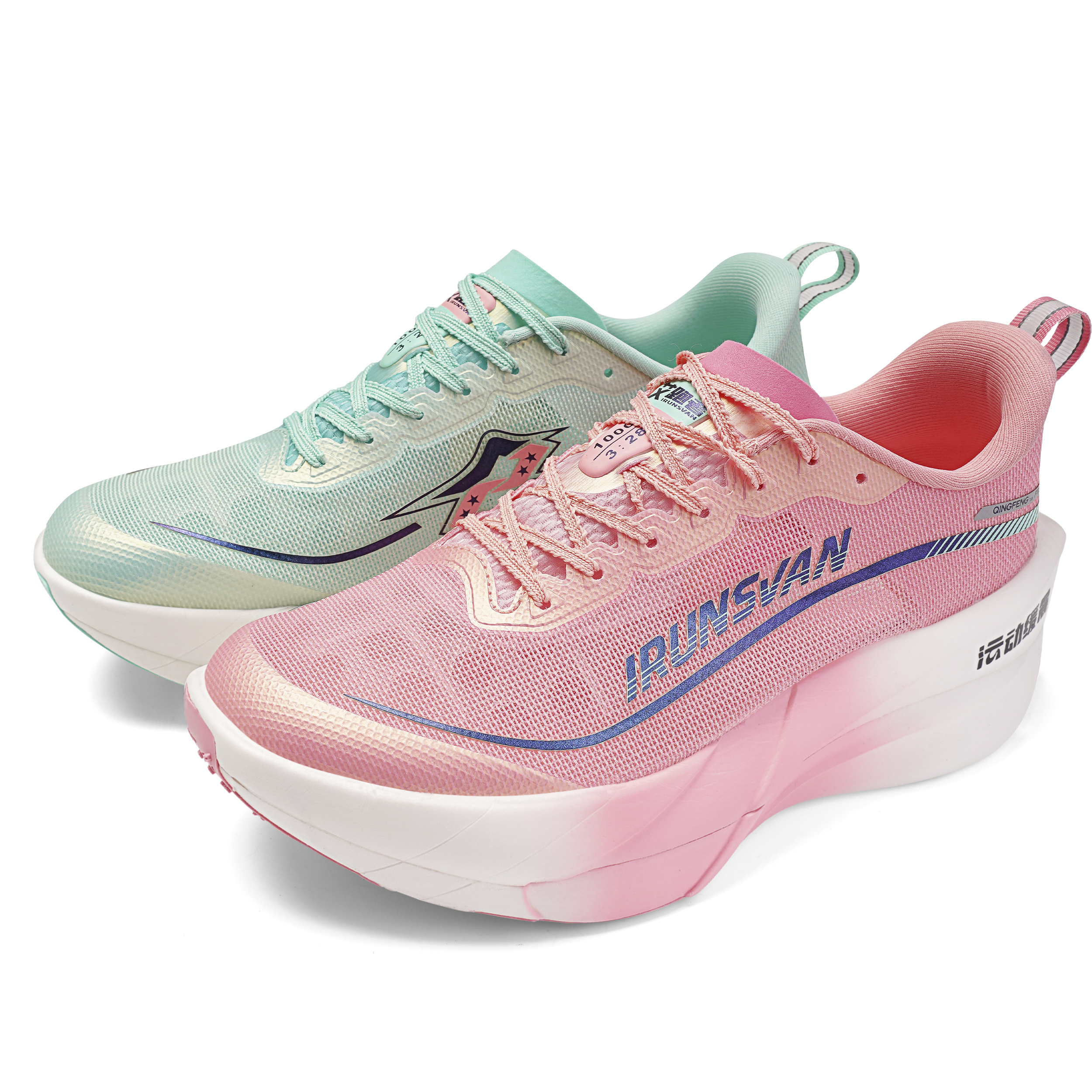 IRUNSVAN Low top Running Shoes Unisex Mismatched Willow In The Japanese Breeze