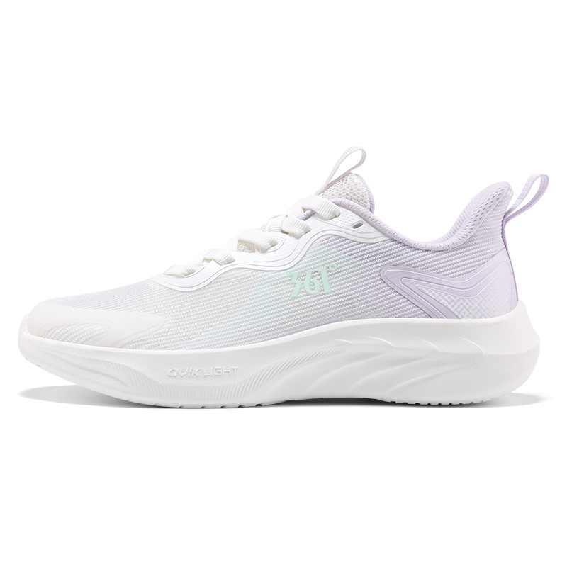 361° Abrasion Resistant Breathable Low top Casual Running Shoes Women’s White Purple