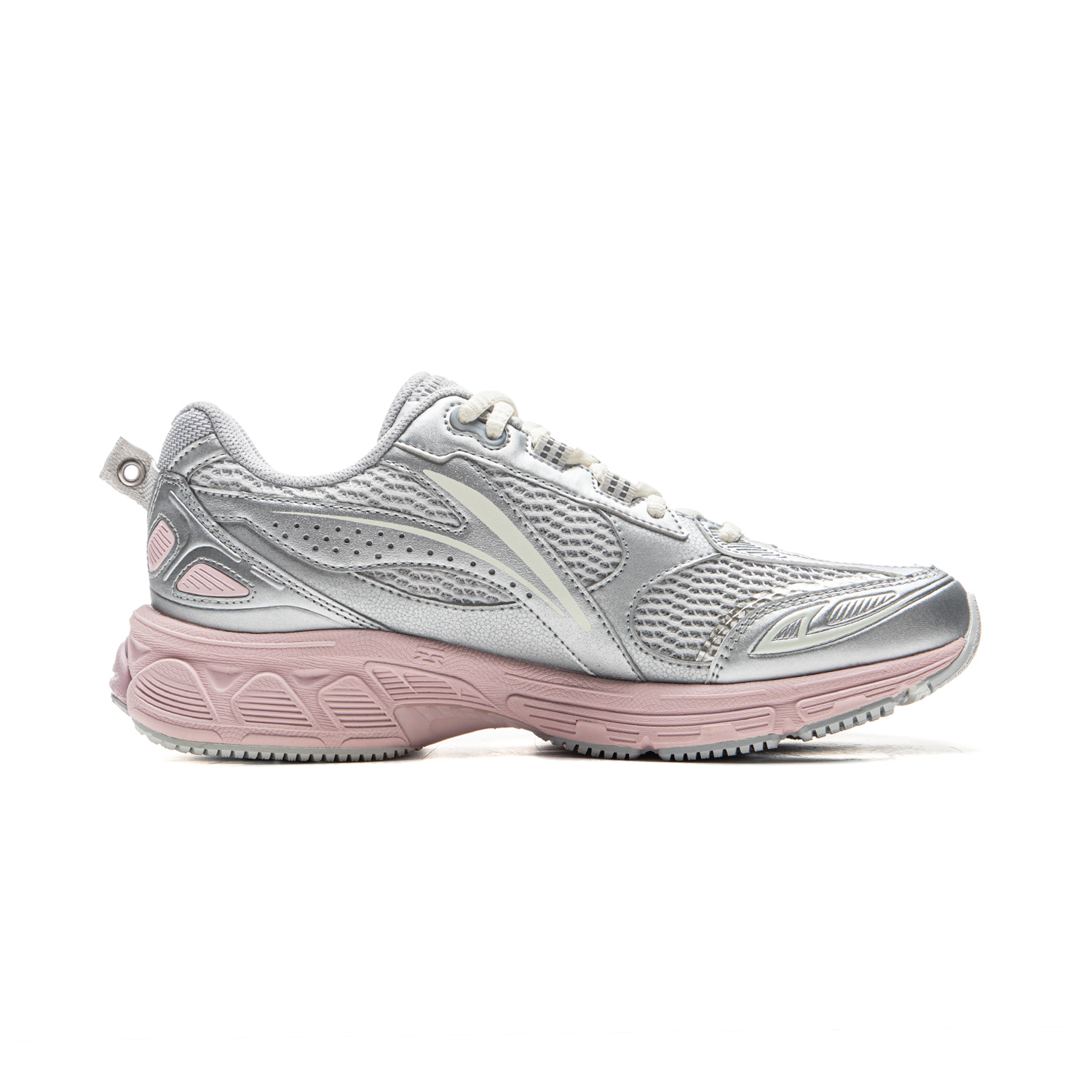 Li Ning Fuyao 2.0 Fabric Slip Resistant Abrasion Resistant Support Low top Running Shoes Women’s Silver Pink