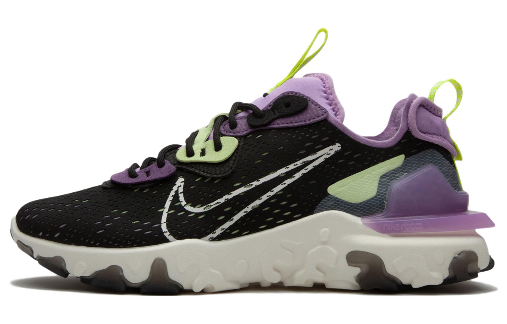 Nike React Vision cushioning foam shock-absorbing anti-slip low-top casual running shoes men's black and purple
