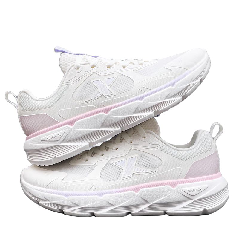 XTEP Cushioning Breathable Rebound Low top Casual Running Shoes Women’s White Pink