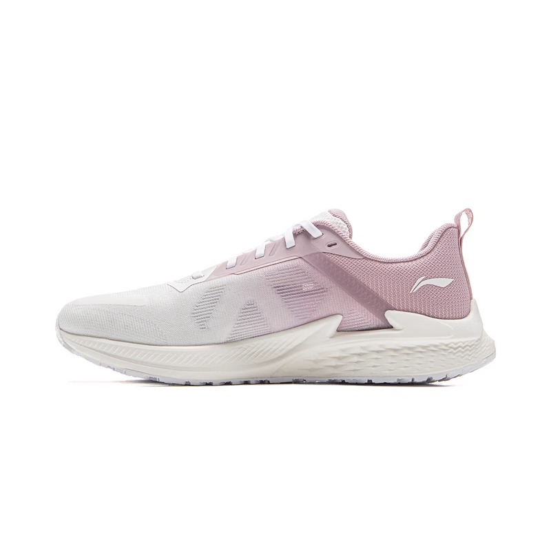 LiNing Breathable And Lightweight Low top Physical Fitness Test, Physical Exam, Racing Running Shoes Women’s White Pink