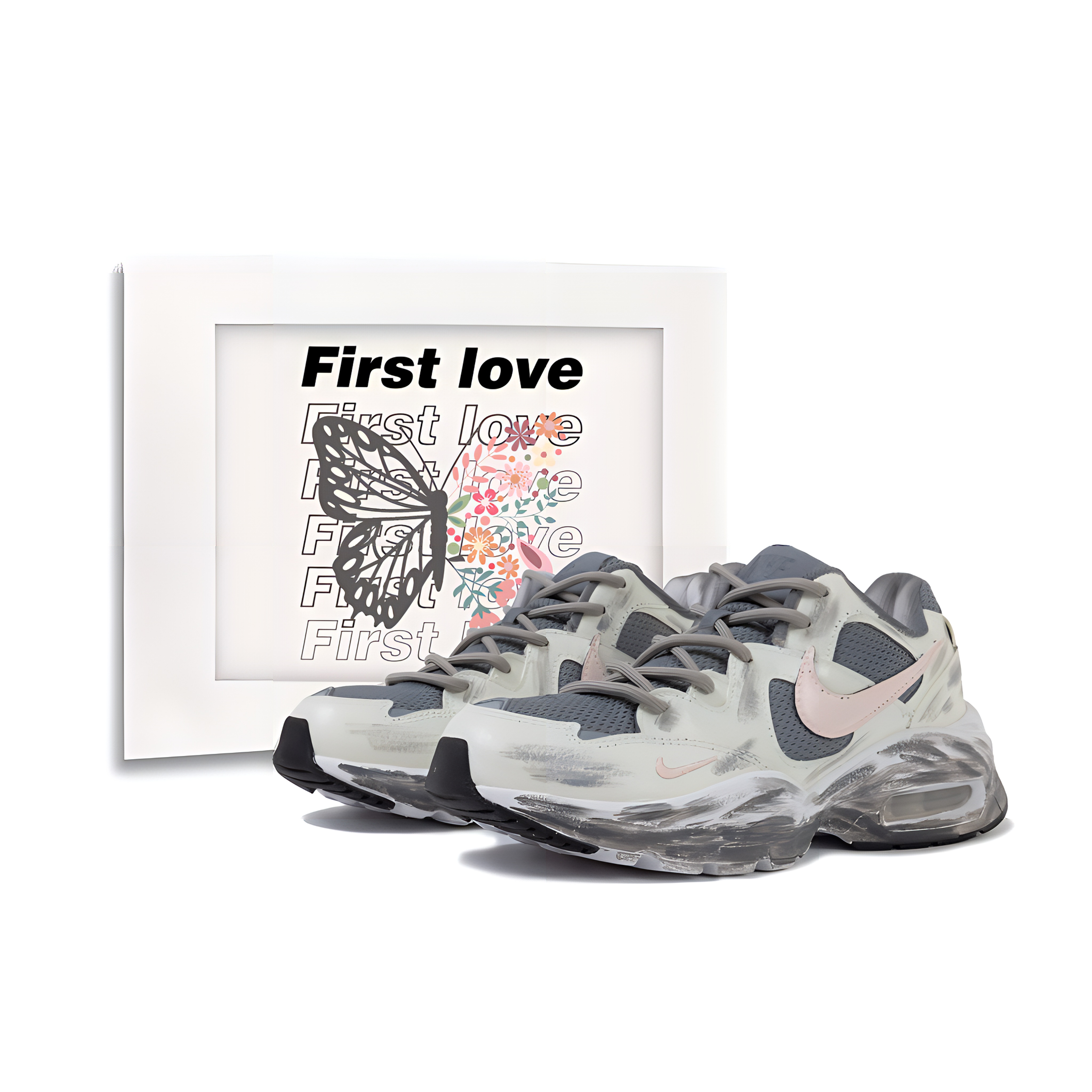 Nike Air Max Fusion Low top Running Shoes Unisex Gray Pink