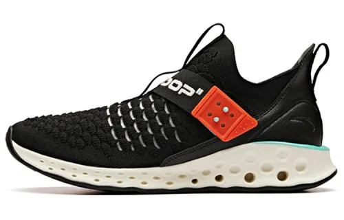 Anta Comfortable Cushioning Low top Running Shoes Men's Black Orange