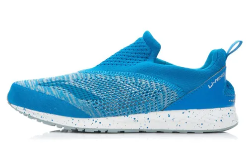 Li Ning Classic Cushioning Slip Resistant Abrasion Resistant Low top Running Shoes Men's Blue