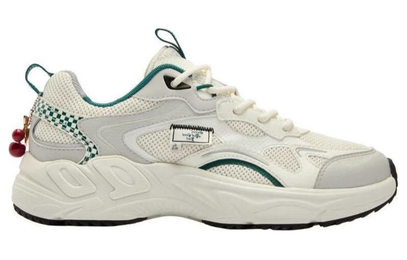 QIAODAN Cherry Shoes Synthetic Leather, Textile Rebound Abrasion Resistant Lightweight Breathable Low top Running Shoes