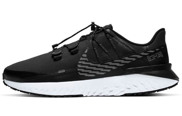 Nike Legend React 3 Shield cushioning foam woven sports fabric shock-absorbing non-slip breathable low-top running shoes men's black gray