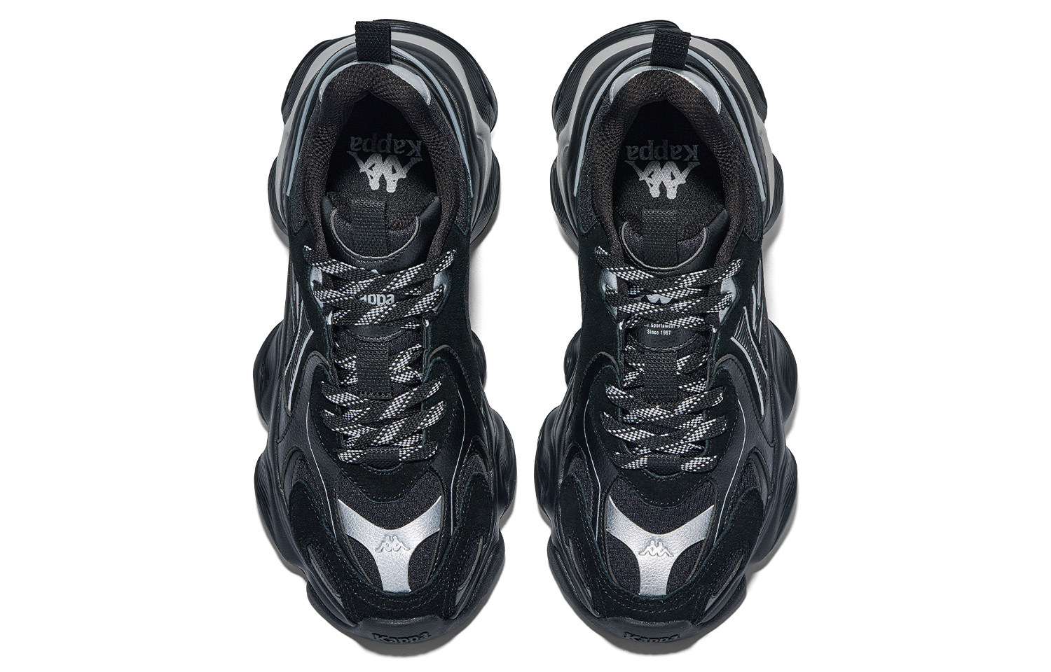 Kappa Slip Resistant Abrasion Resistant Low top Running Shoes Unisex Black