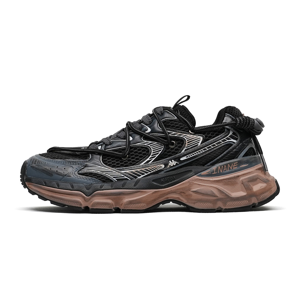 Kappa Hydrogen Track Abrasion Resistant Breathable Low top Running Shoes Unisex Black Brown