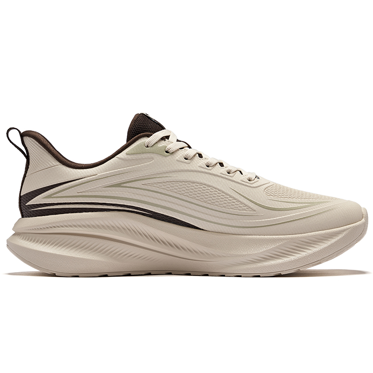 Erke Cushioning Rebound Slip Resistant Low top City Commuting Running Shoes Men’s Warm Linen Dark Sandalwood