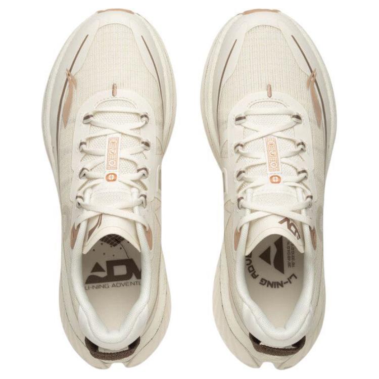 Li Ning De Lu Series Cushioning Slip Resistant Abrasion Resistant Rebound Low top Running Shoes Women’s Ecru