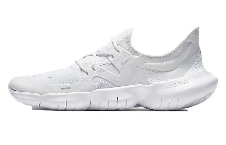 Nike Free RN 5.0 Slip Resistant Lightweight Non slip Lightweight Low top Casual Running Shoes Men's Pure White