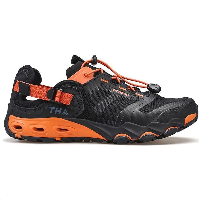 HUMTTO Comfortable Slip Resistant Outdoor Shoes Men’s Black Orange