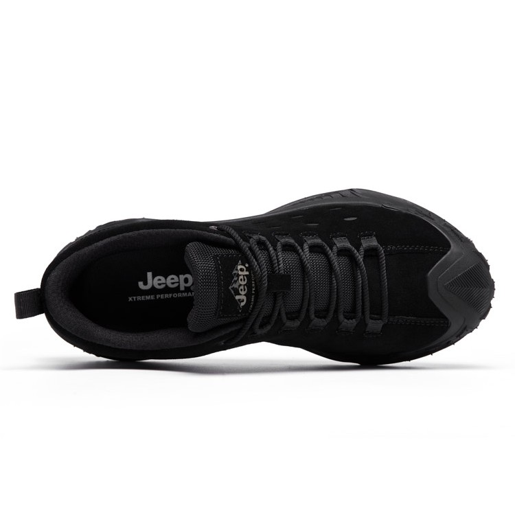 Jeep Cushioning Abrasion Resistant Lightweight Height Increasing Low top Outdoor Shoes Men’s Black