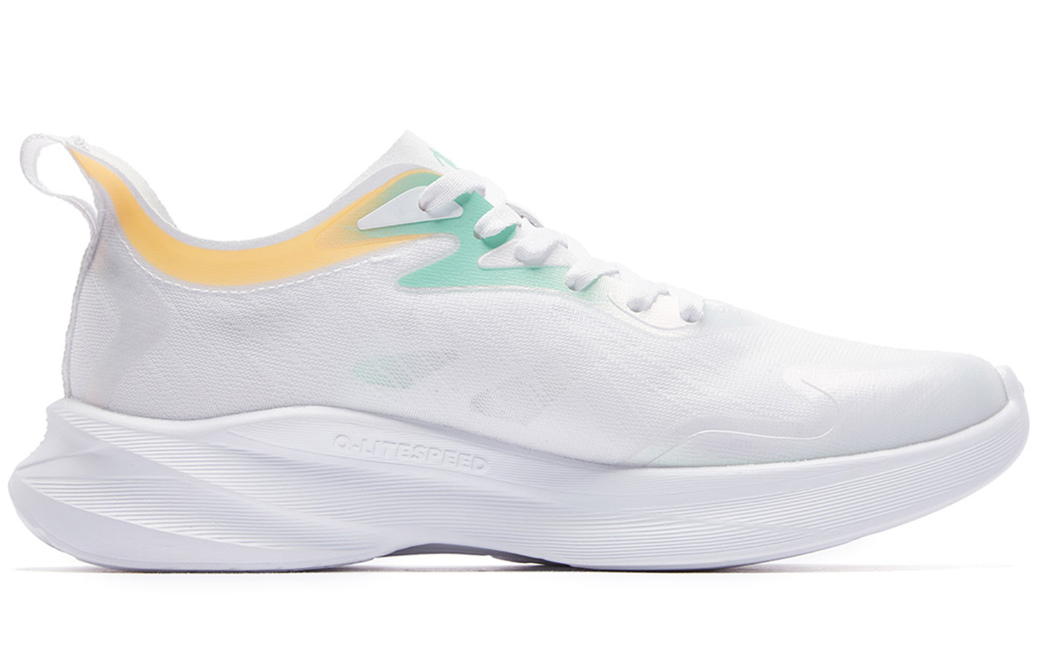 QIAODAN Light Speed 3.0 PLUS Versatile Cushioning Slip Resistant Low top Casual Running Shoes Men's White Green