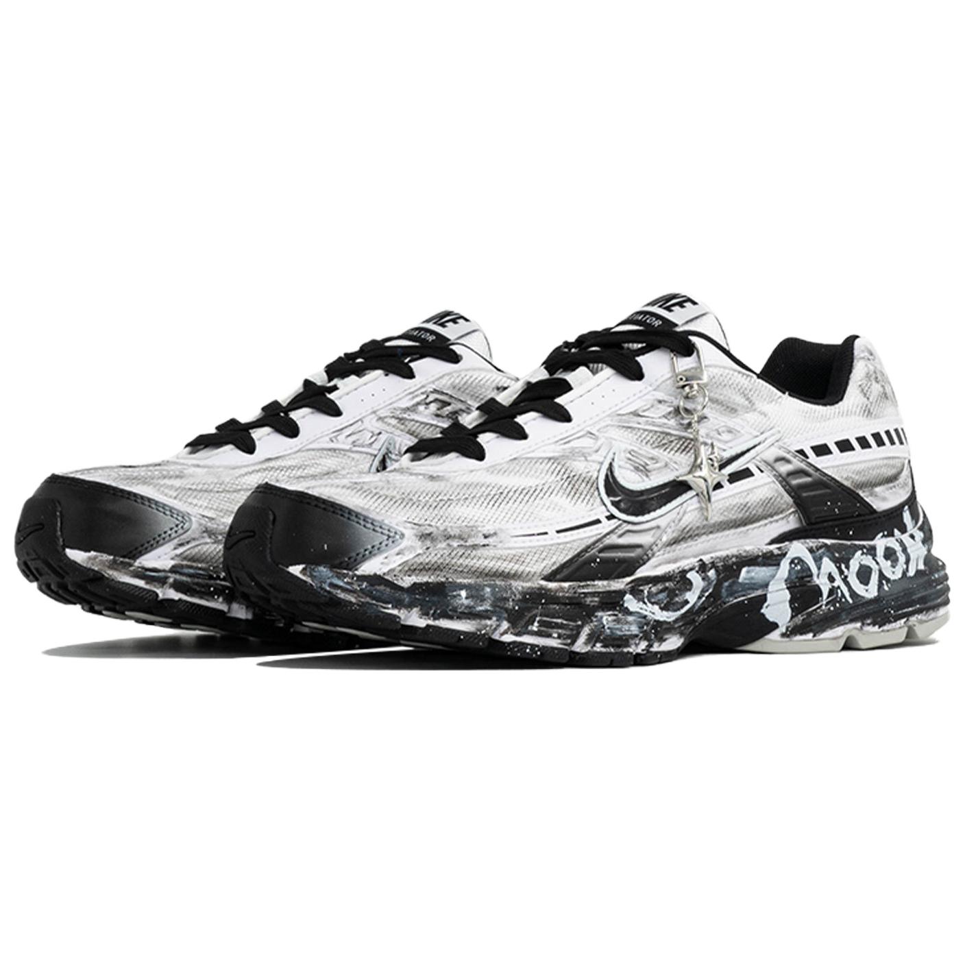 Nike Initiator Abrasion Resistant Low top Running Shoes Men’s Black White Gray