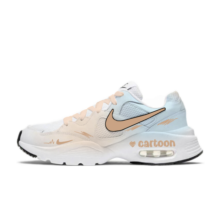 Nike Air Max Fusion Abrasion Resistant Slip Resistant Low top Air Cushion Running Shoes Women’s Yellow Brown Blue