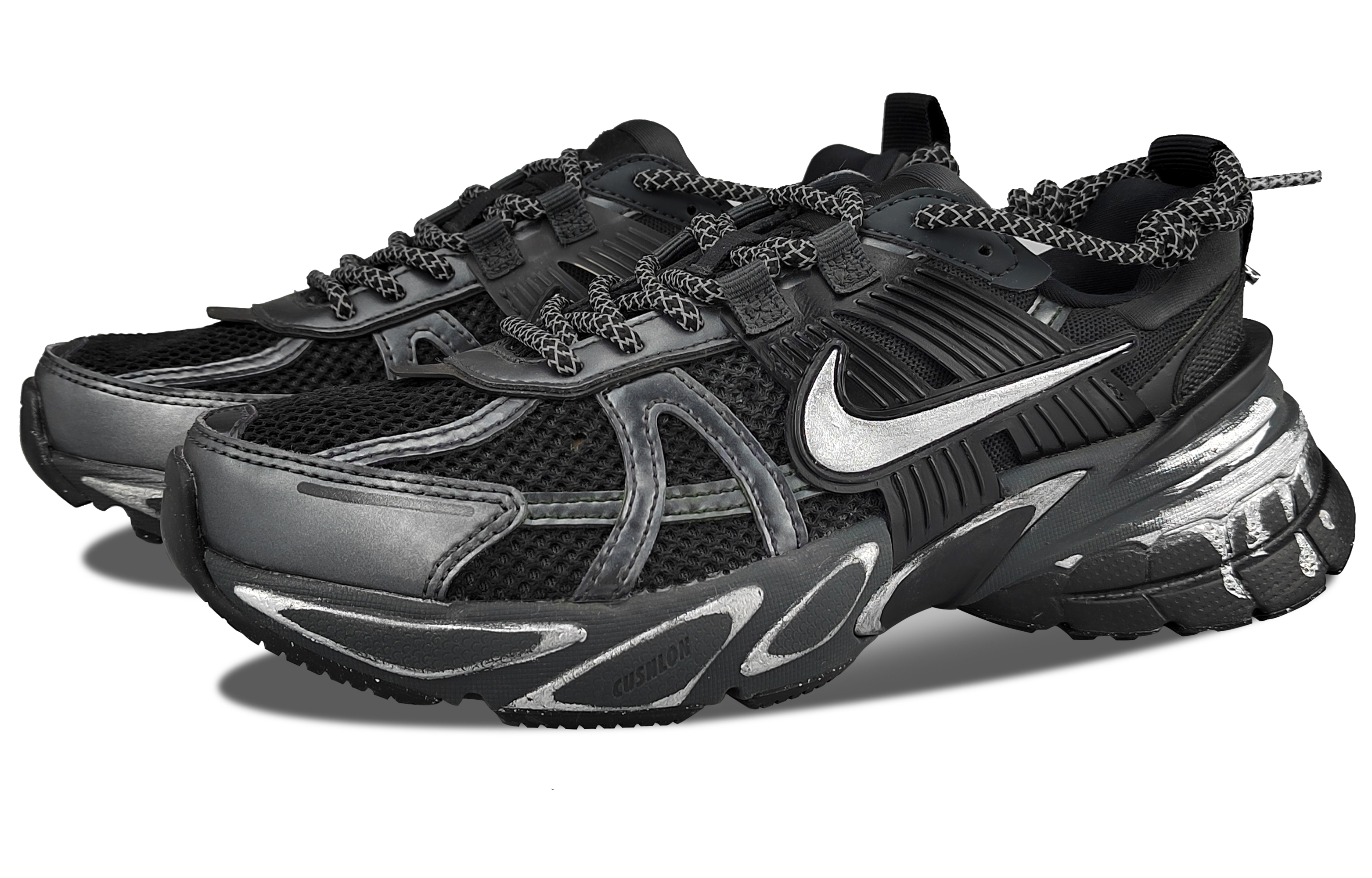 Nike V2K Run Low top Casual Running Shoes Women’s Silver Black