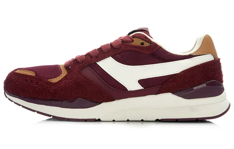 Li Ning Classic Abrasion Resistant Low top Running Shoes Unisex Burgundy