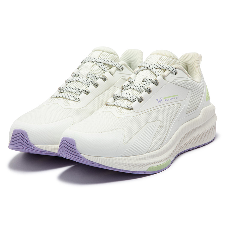 361° Cushioning Slip Resistant Abrasion Resistant Low top Casual Running Shoes Women’s White Purple