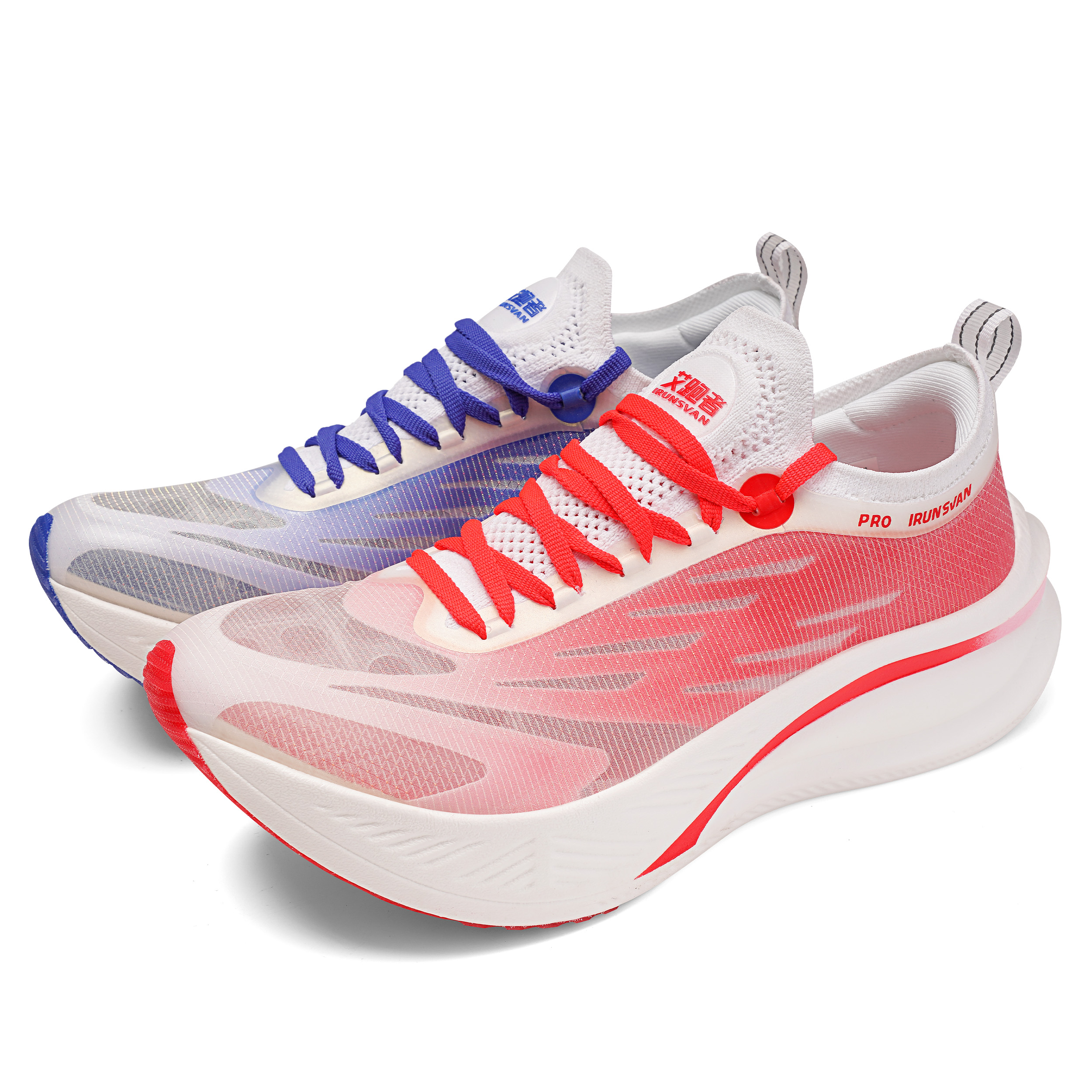 IRUNSVAN Low top Running Shoes Unisex Mismatched Color Dark Blue & Red