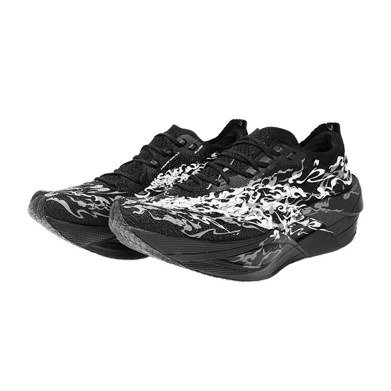Anta C202 6.0 PRO Cushioning, Wear Resistant Low top Carbon Plate Racing Running Shoes Men’s Black White Gray