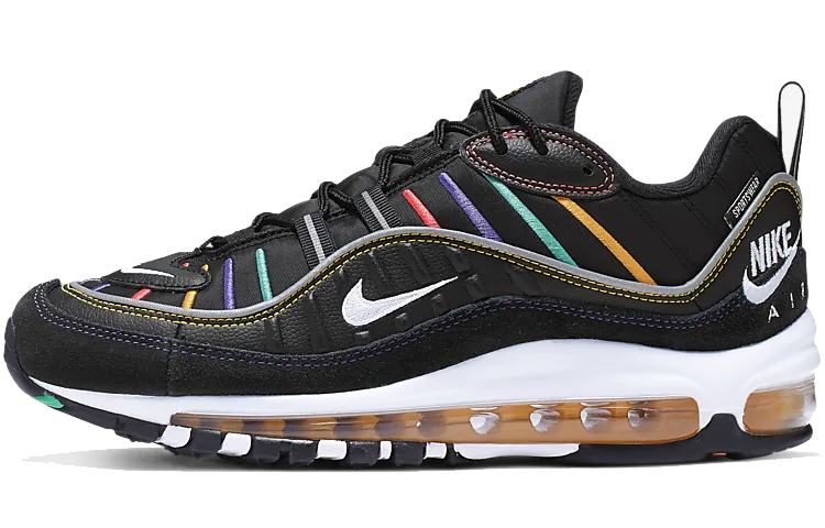 Nike Air Max 98 PRM Cool Low Top Marathon Running Shoes Women's Black