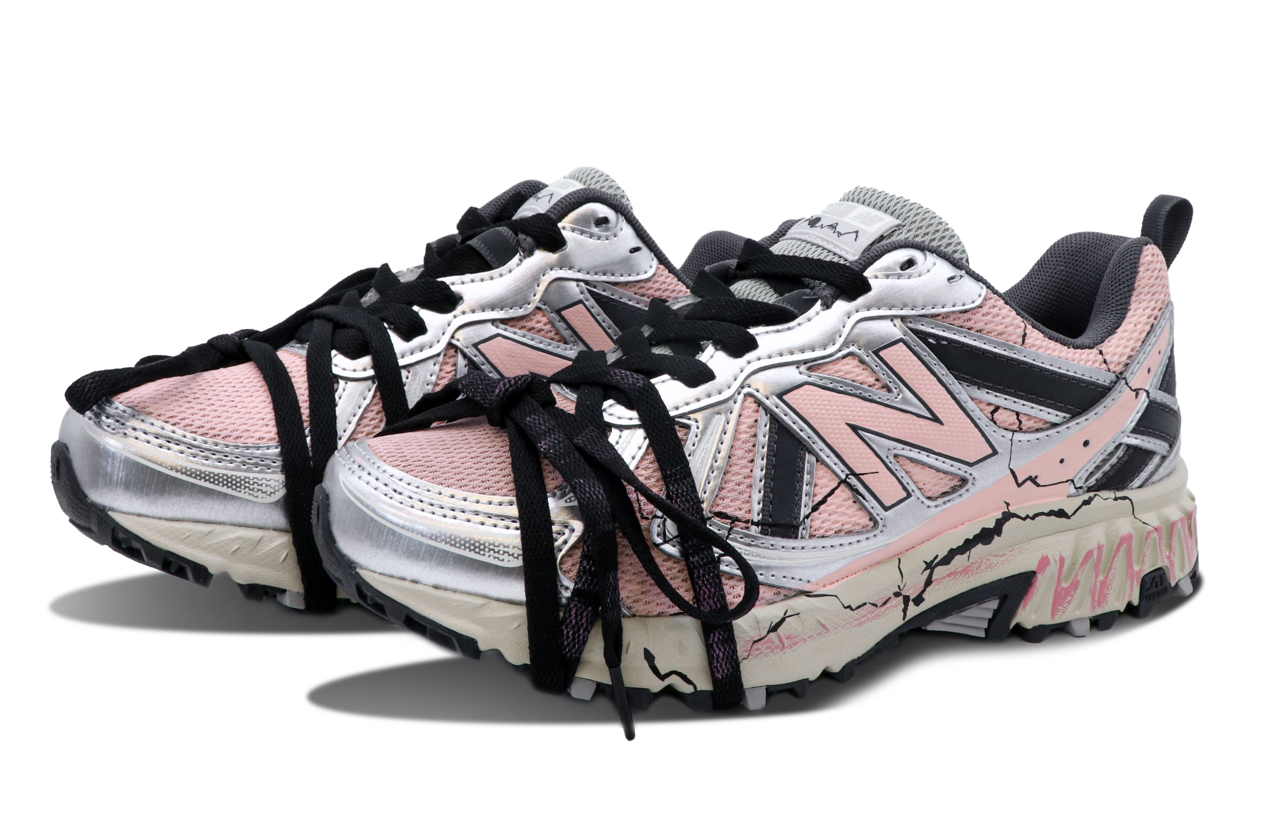 New Balance NB 410 Cushioned Slip-Resistant Abrasion-Resistant Breathable Low-Top Casual Running Shoes Unisex Gray Pink