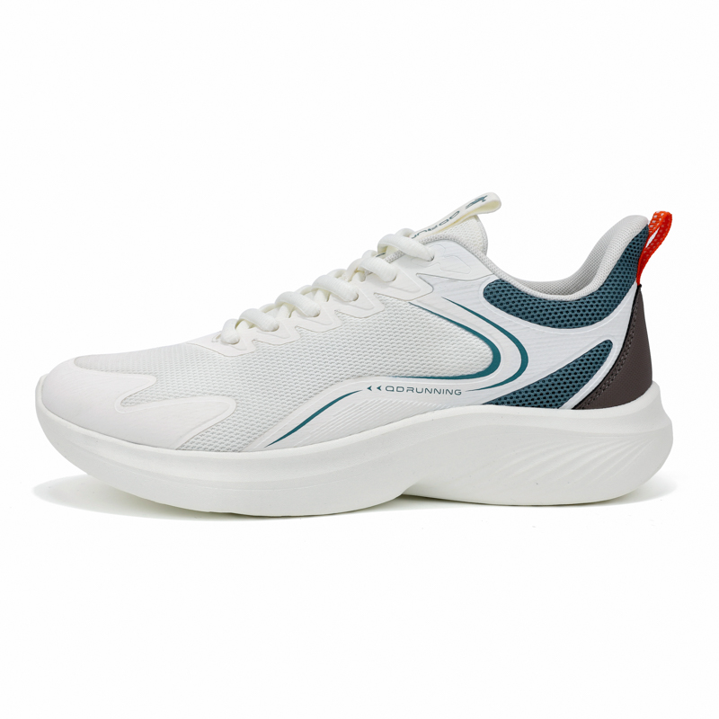 QIAODAN Cushioning Slip Resistant Breathable Low top Running Shoes Men’s White