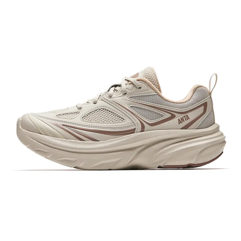Anta Textile, Synthetic Leather Breathable And Slip Resistant Casual Fashion Trend Women's Chalk