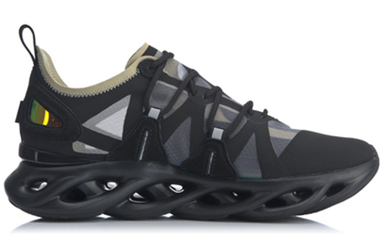 Li Ning Arc Slip Resistant Abrasion Resistant Slip Resistant Abrasion Resistant Low top Running Shoes Unisex Black
