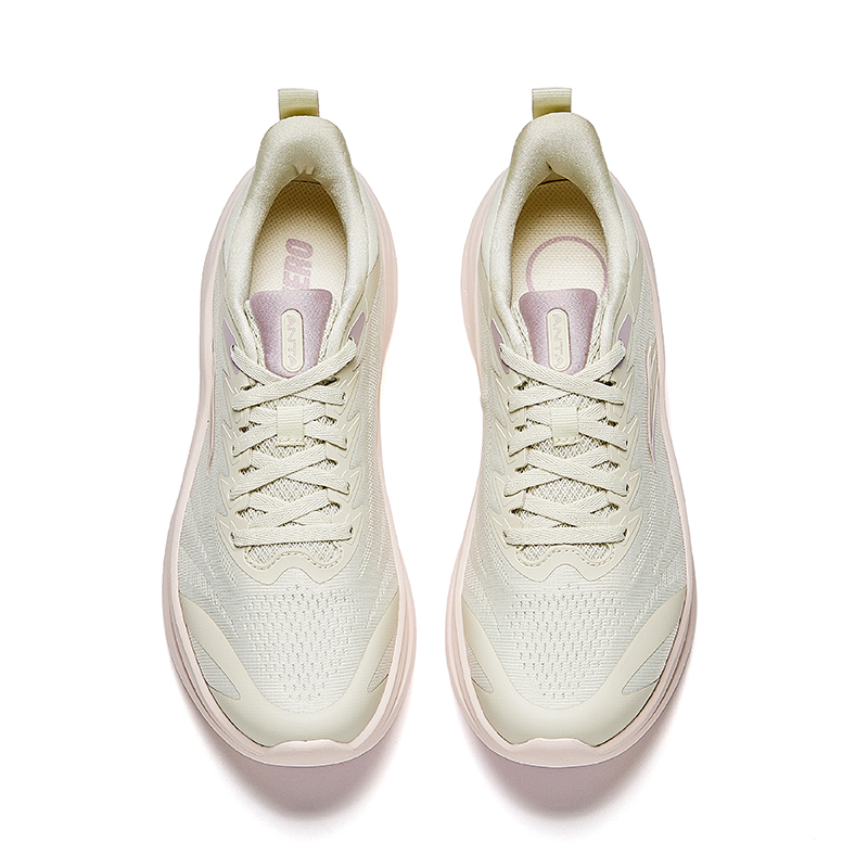 Anta Anti-Slip Wear-Resistant Breathable Lightweight Height Increasing Low-Top Casual Running Shoes Women’s White Gray