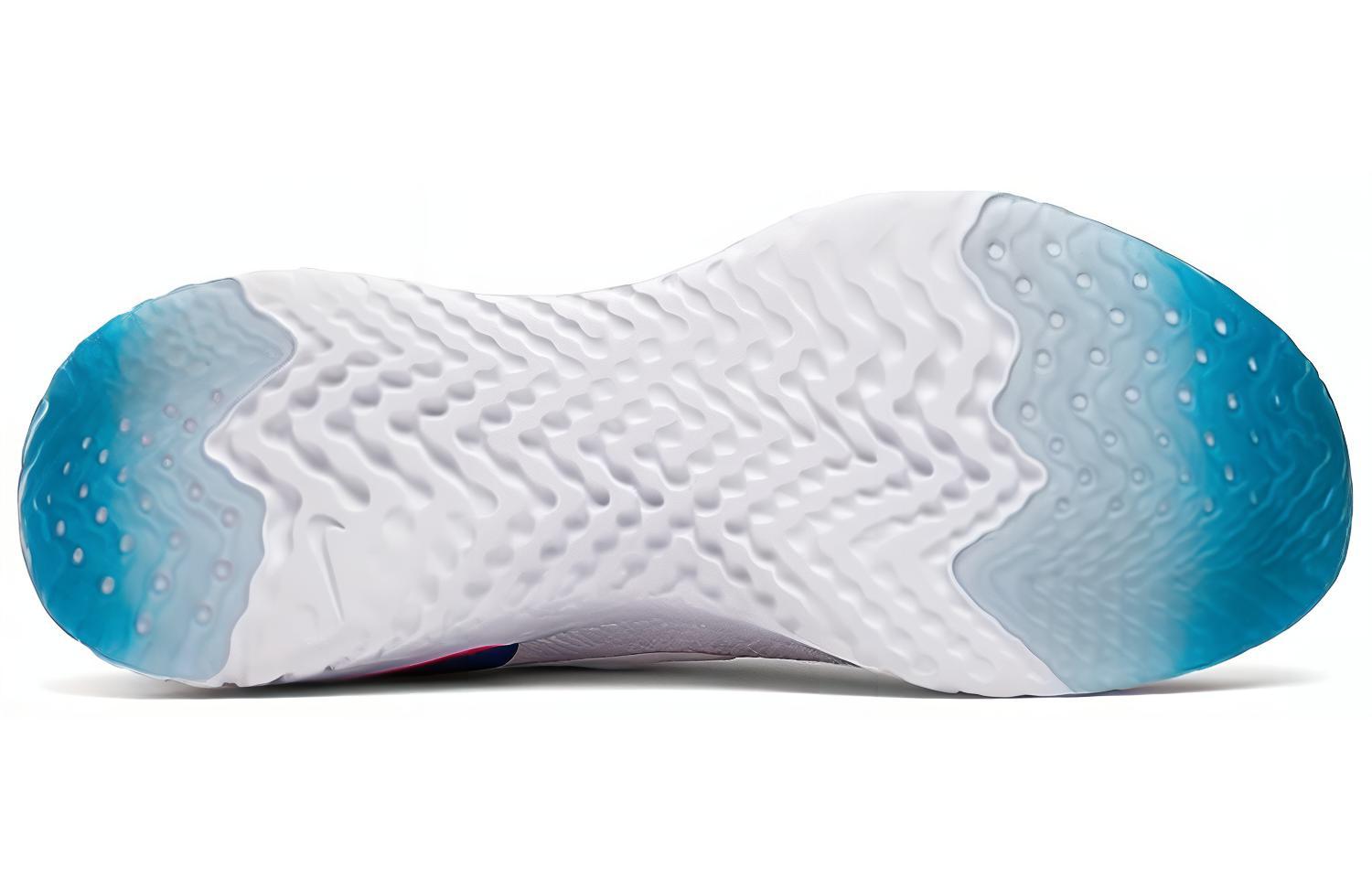 Женские кроссовки Nike Epic React Flyknit 1 OG (бело-сине-красные) — фото 5