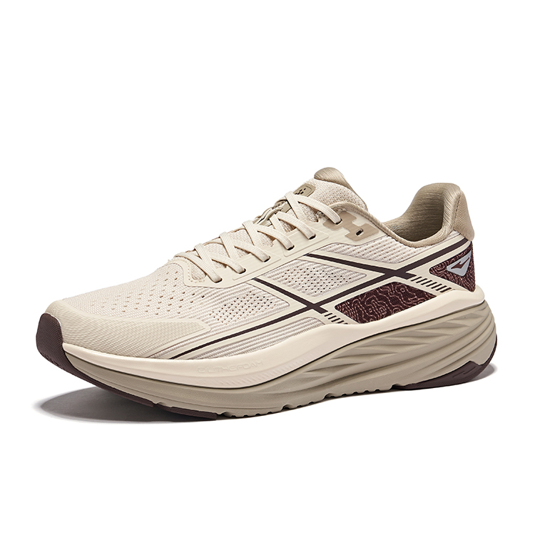 Erke Cushioning Slip Resistant Breathable Low top Casual Running Shoes Men’s Warm Linen Coffee