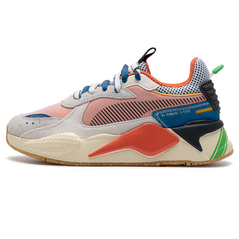 PUMA RS X Cushioning Breathable Cushioning Breathable Low top Casual Running Shoes Unisex Ecru Mystic Red Blue Black
