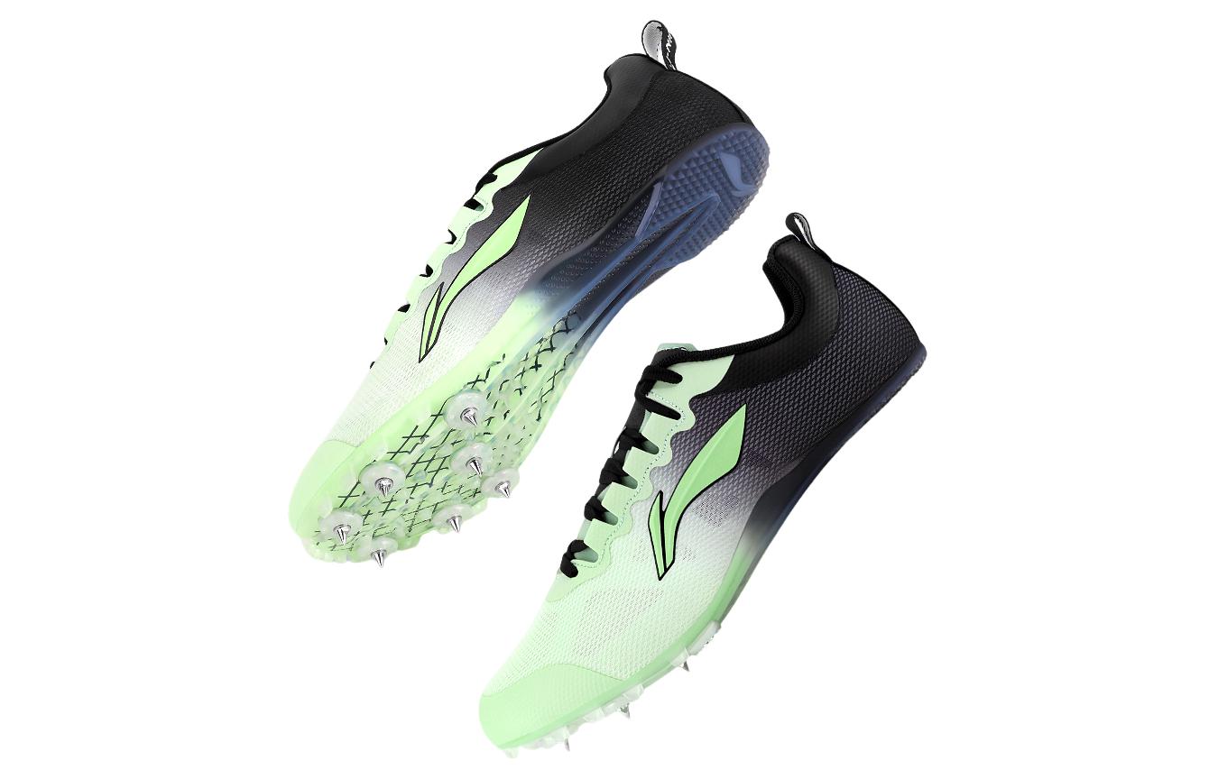 Li Ning Cushioning, Wear Resistant Low top Running Shoes Unisex Green Black